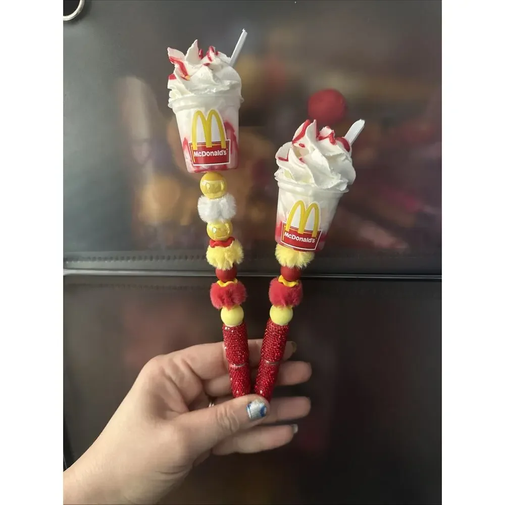 McDonald’s Set of 2 Beaded Pens. Handmade